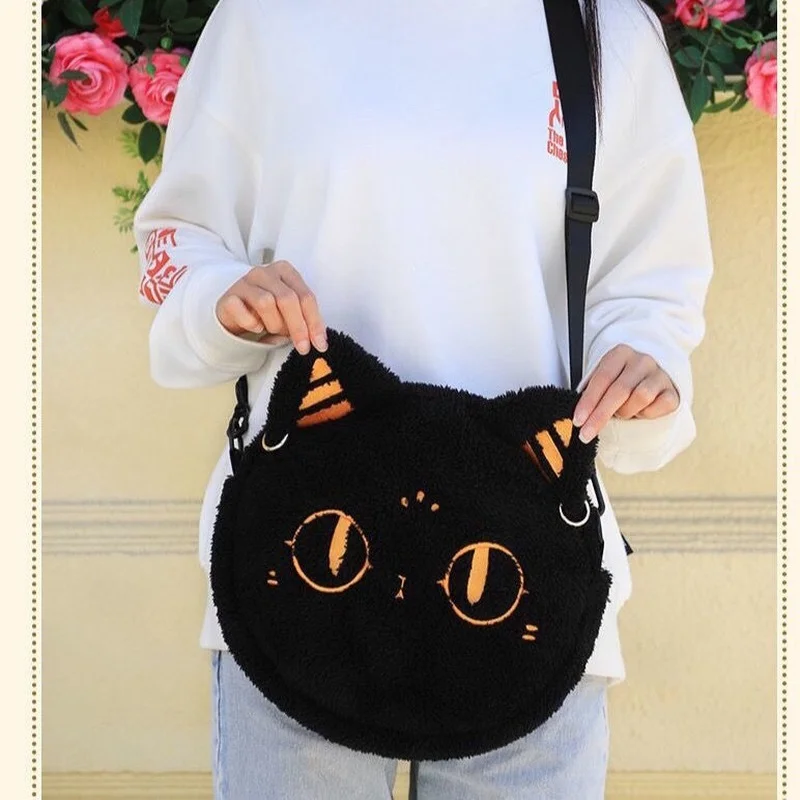 Xiuya Kawaii вышивка кошка сумка на плечо Симпатичная Корея Trendyol сумки через большая