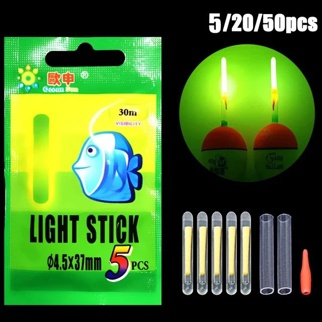 5/20/50pcs Fishing Float Light Stick Fireflies Fluorescent Lightstick