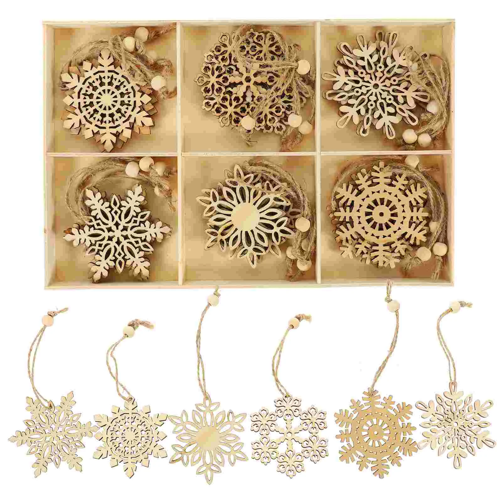 

Wooden Snowflake Christmas Snowflake Tree Ornament Wooden Xmas Tree Hanging Ornament Xmas Decoration Party Supplies