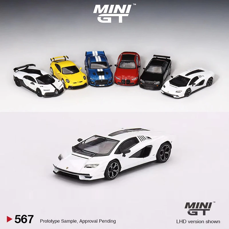 

MINI GT 1:64 модель автомобиля Lambor Countach LPI800-4 Bianco Siderale литой спортивный автомобиль #567