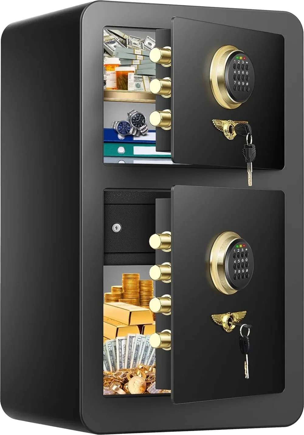 

6.1 Cu Ft Extra Large Home Safe Fireproof Waterproof with [DOUBLE SAFES] Heavy Duty Fireproof Safe Box with [Hidden Lock Box]