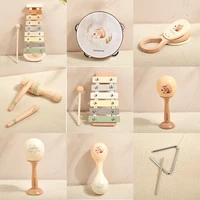 Wooden Montessori Musical Instruments for Baby, Xylophone, Rattle, Drum, Music Enlightenment, Educational Toys , Christmas Gift 1