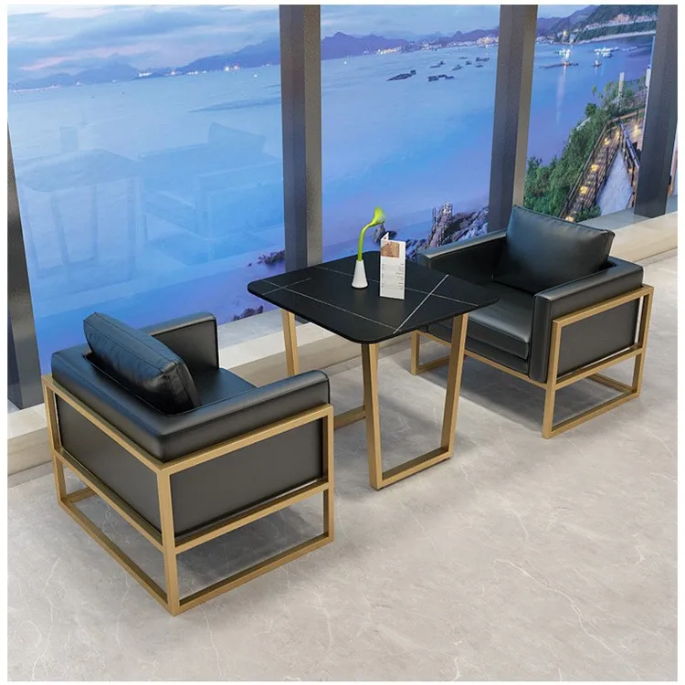 Factory Restaurant And Cafe Furniture Modern Stylish Black Leather Booth Seating Sofas And Table Sets