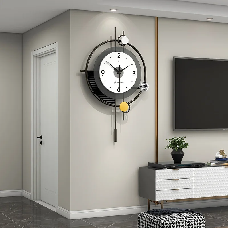 Hanging Clock Simple and Atmospheric Living Room Fashionable Restaurant Porch Wall Background Decoration Art wall clock