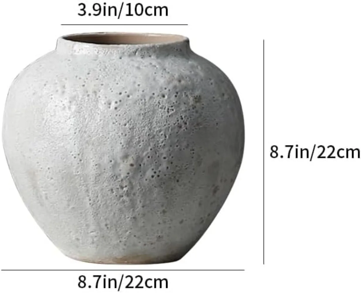 Ceramic Vase,Farmhouse Tall Vase,Rustic Home Deco Pottery, Minimalist Nordic Boho Style for Living Room,Pampas Grass,Enterway - Image 2