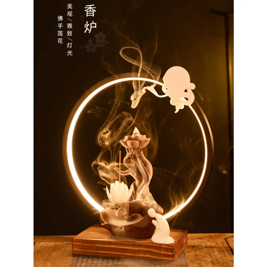 

Back Flow Incense Holder Waterfall Circle Personalized Round Incense Holder Trendy Aesthetic Moving Porte Encens Candle Holder