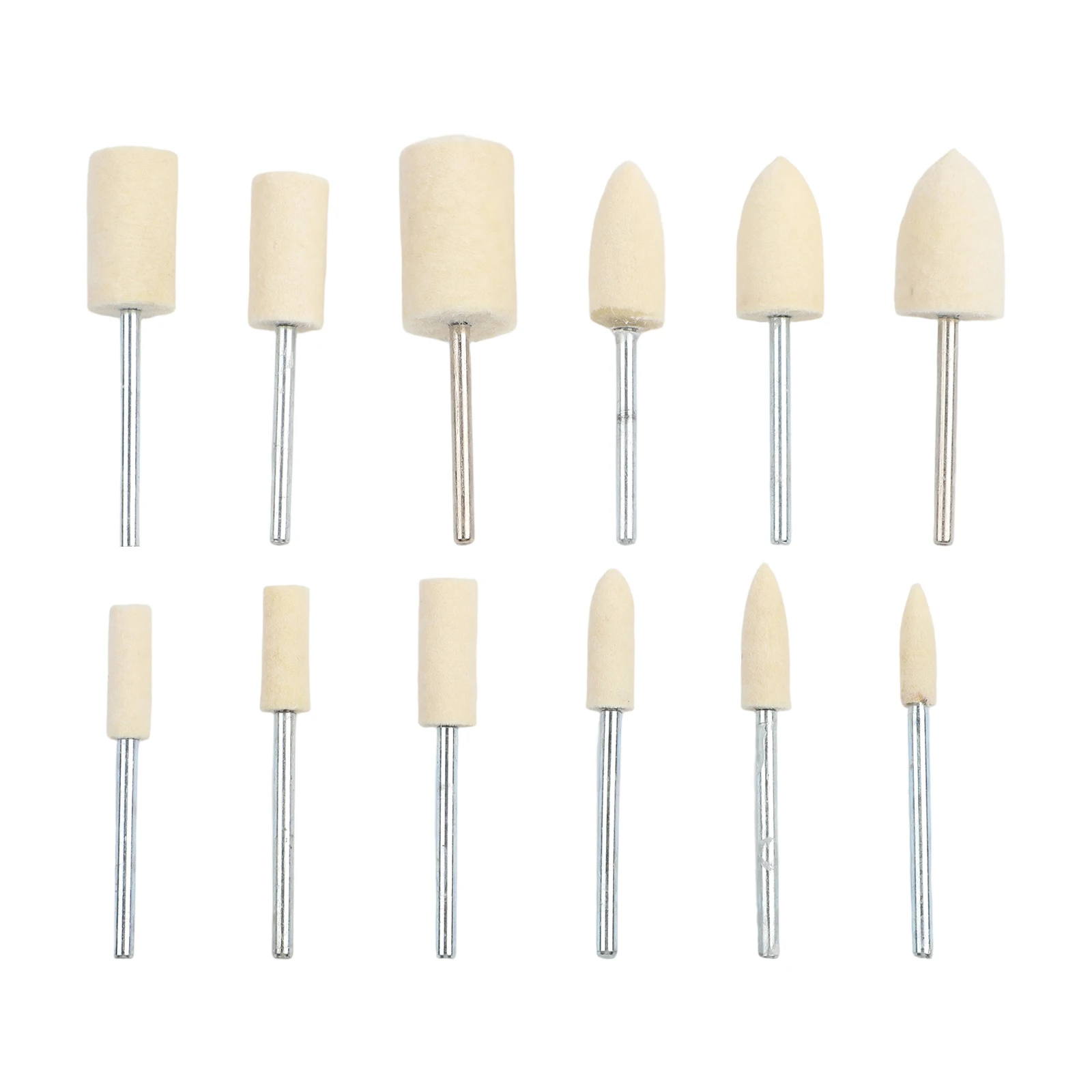 12 Stück Wollfilz-Polierköpfe 20mm Schleifbohrer-Set für Bohrmaschinen-Rotationswerkzeuge Zubehör 2,35 mm Schaft – Detail 7