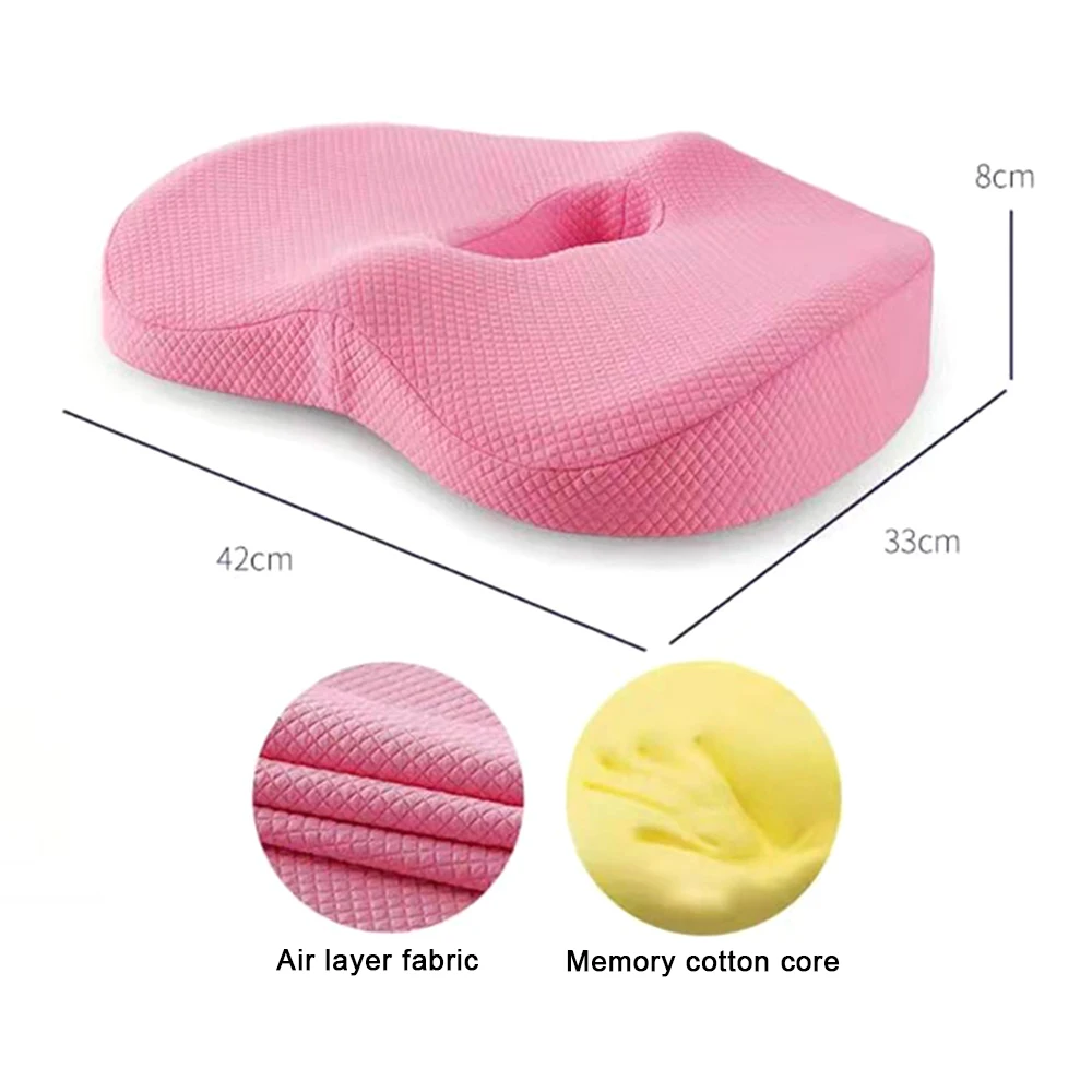 New Premium Soft Hip Support Pillow Memory Foam Massage Chair Mat for Home  Coccyx Orthopedic Pillow for Office Car Durable - AliExpress