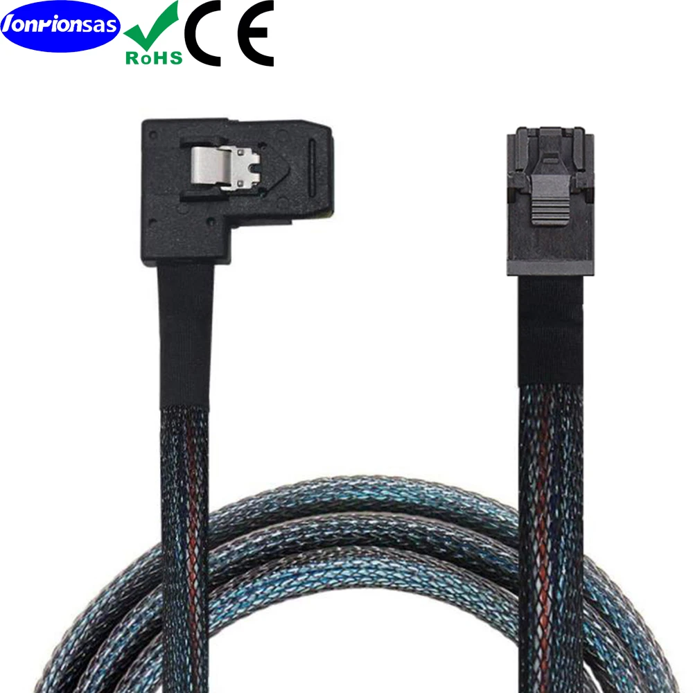 LONRIONSAS # Mini SAS HD Cable, Mini SAS SFF-8643 to RIGHT Angle Mini SAS 36Pin SFF-8087 Cable, Mini SAS 36Pin to SFF-8643 Cable