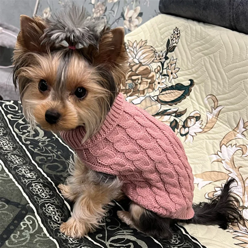 Yorkie Sweater Yorkshire Terrier Jumpers Solid Knitting Sweaters