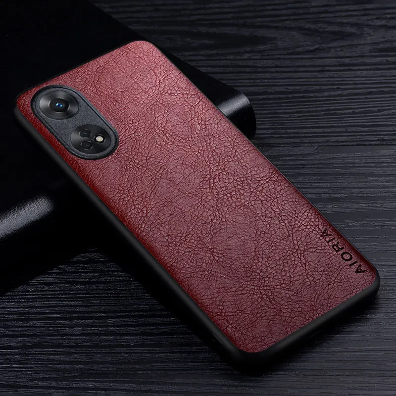Luxury Retro Litchi Pattern Leather Phone Case - Premium Business Style Back Cover