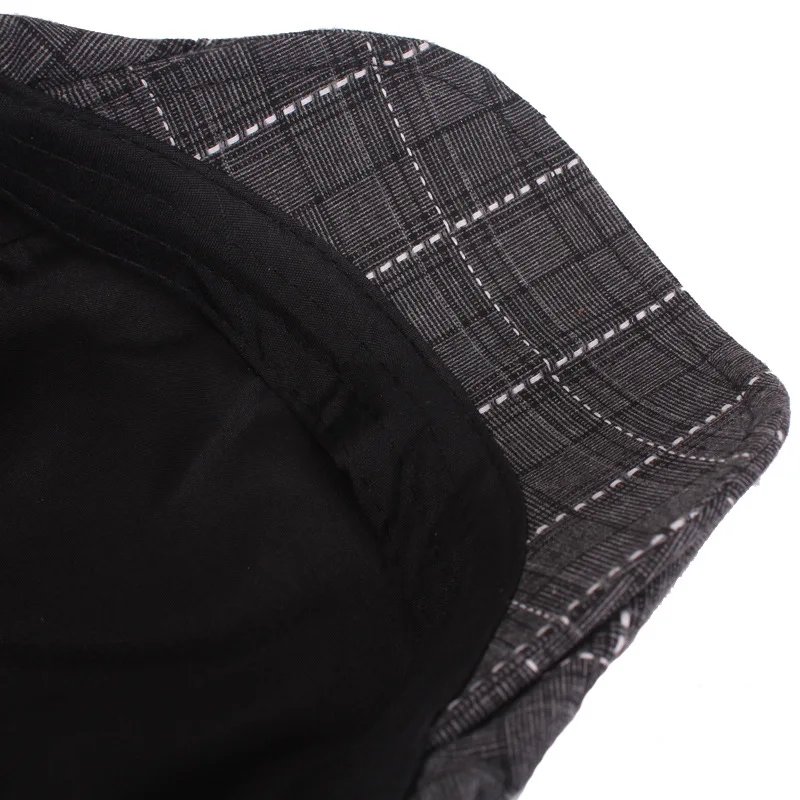 Men's Plaid Retro Beret Hat For Middle-Aged People Travel
