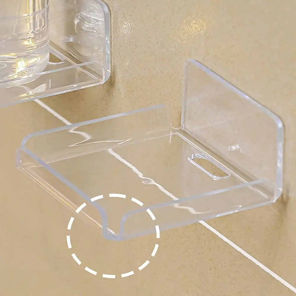 Punch-Free Home Monitoring Bracket Wall-Mounted White Clear Multi-functional Shelf Camera Bracket for Home Universal 4