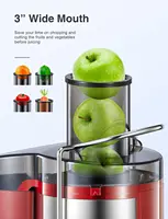 Qcen Juicer Machine, 500W Centrifugal Juicer Extractor with Wide Mouth 3” Feed Chute for Fruit Vegetable, Easy to Clean, Red 2