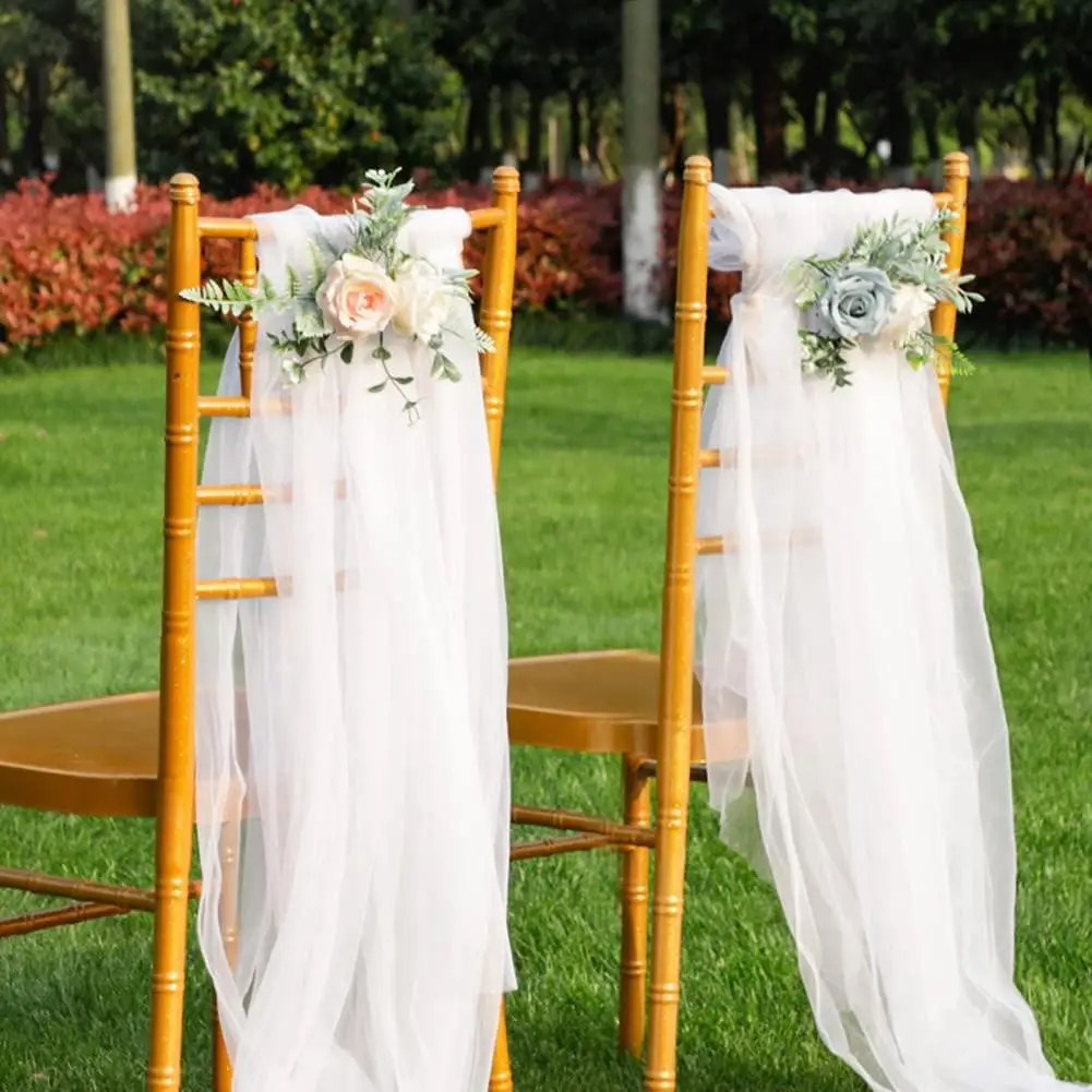 

Artificial Chair Back Flower Simulation Fake Decorative Flower Outdoor Wedding Landscaping Layout Prop Party DIY Decorations