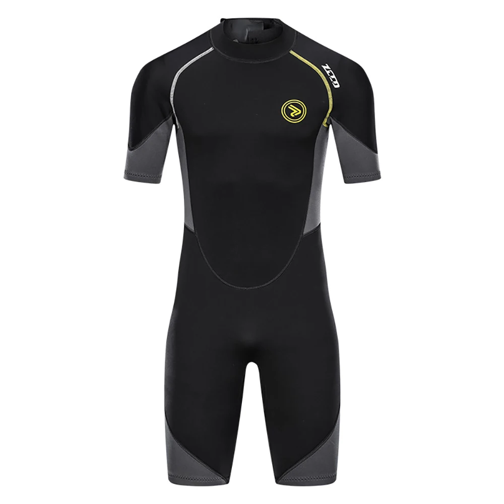 Men 1.5mm Neoprene Short Sleeve Wetsuit Warm Zipper Diving Suit For Scuba Outdoor Swimming Kayaking Surfing Sailing Water Sports