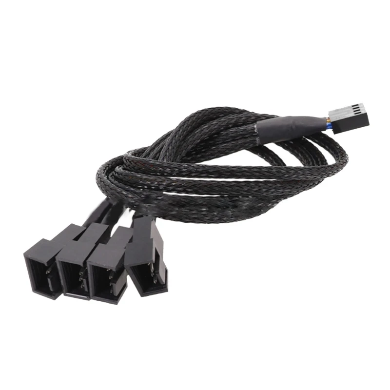 

1 to 4 Ways Fan Expansion Line PWM Control Sleeved Line for PC Chassis Fan Hub Drop Shipping