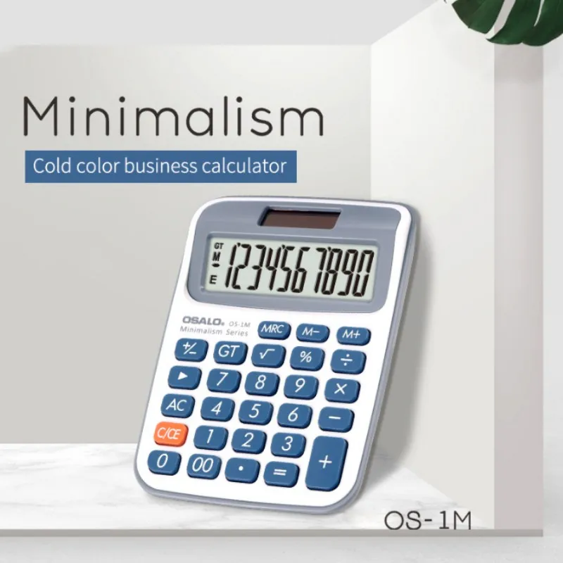 Solar Dual Power Minimalist 10-Digit Student Calculator with Tax Rate Function