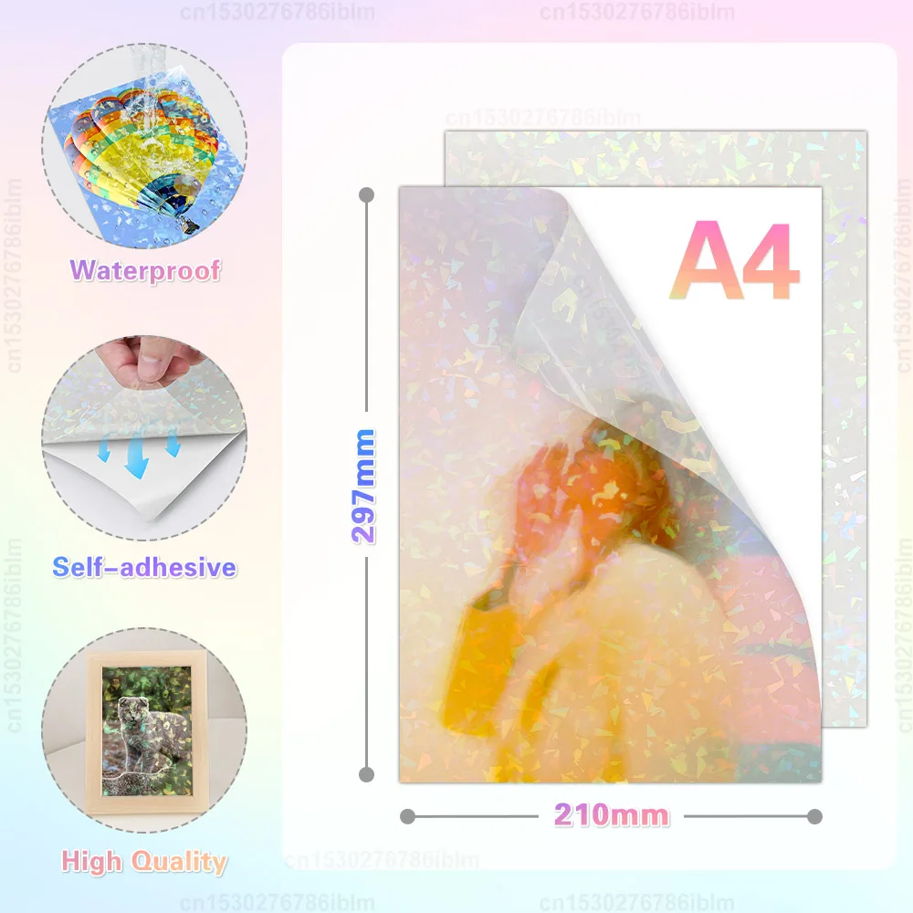 홀로그램 콜드 라미네이팅 필름, 자체 접착 A4 종이 필름, 방수 별 깨진 유리, DIY 사진 라미네이팅 필름, 10 매