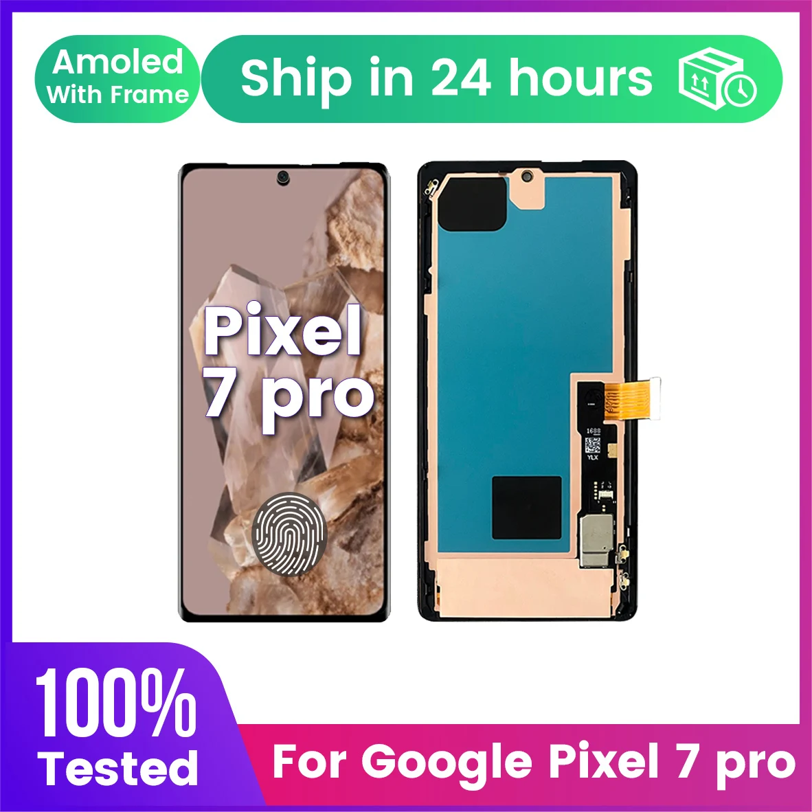 100% Tested Super amoled 6.7" For Google Pixel 7 Pro Lcd with Frame Display Digital Touch ScreenReplacement GP4BC, GE2AE Screen 1