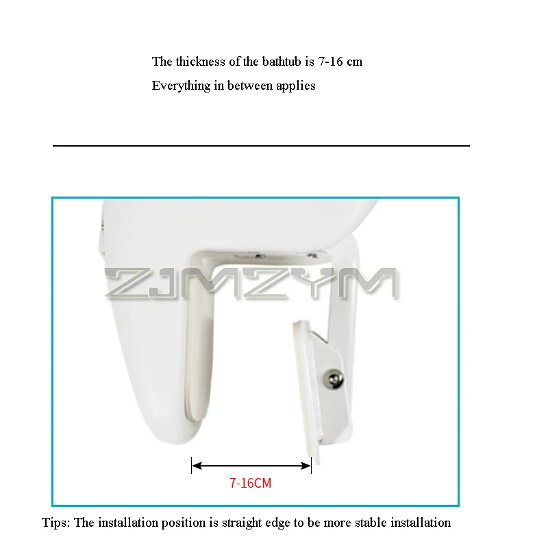 Double Hole Bathtub Handrail Blow Molded Handrail Raised Without Rust For Pregnant Women Elderly Bath Auxiliary Tool