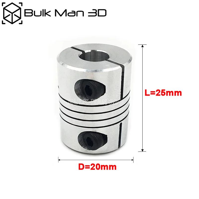 

D20L25 Bore Size 4mm 5mm Aluminum Flexible Shaft Coupling for Stepper Motor Lead Screw 3D Printer