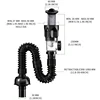 Flip Top Sink Drain Pipe Set Retractable Deodorant Sewer Drainage Water Hose Wash Basin Drainer Bathroom Kitchen Accessories 6