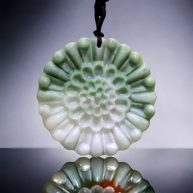 

Натуральный Реальный Нефритовый Цветок фотоэлемент подарок для женщин мужчин камень драгоценные камни китайские аксессуары резные ювелирные изделия
