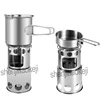 Stainless Steel Multi-purpose camping grill stove Outdoor Hiking windproof Wood burning stove / stove + pot set Combo Set 1pc 3