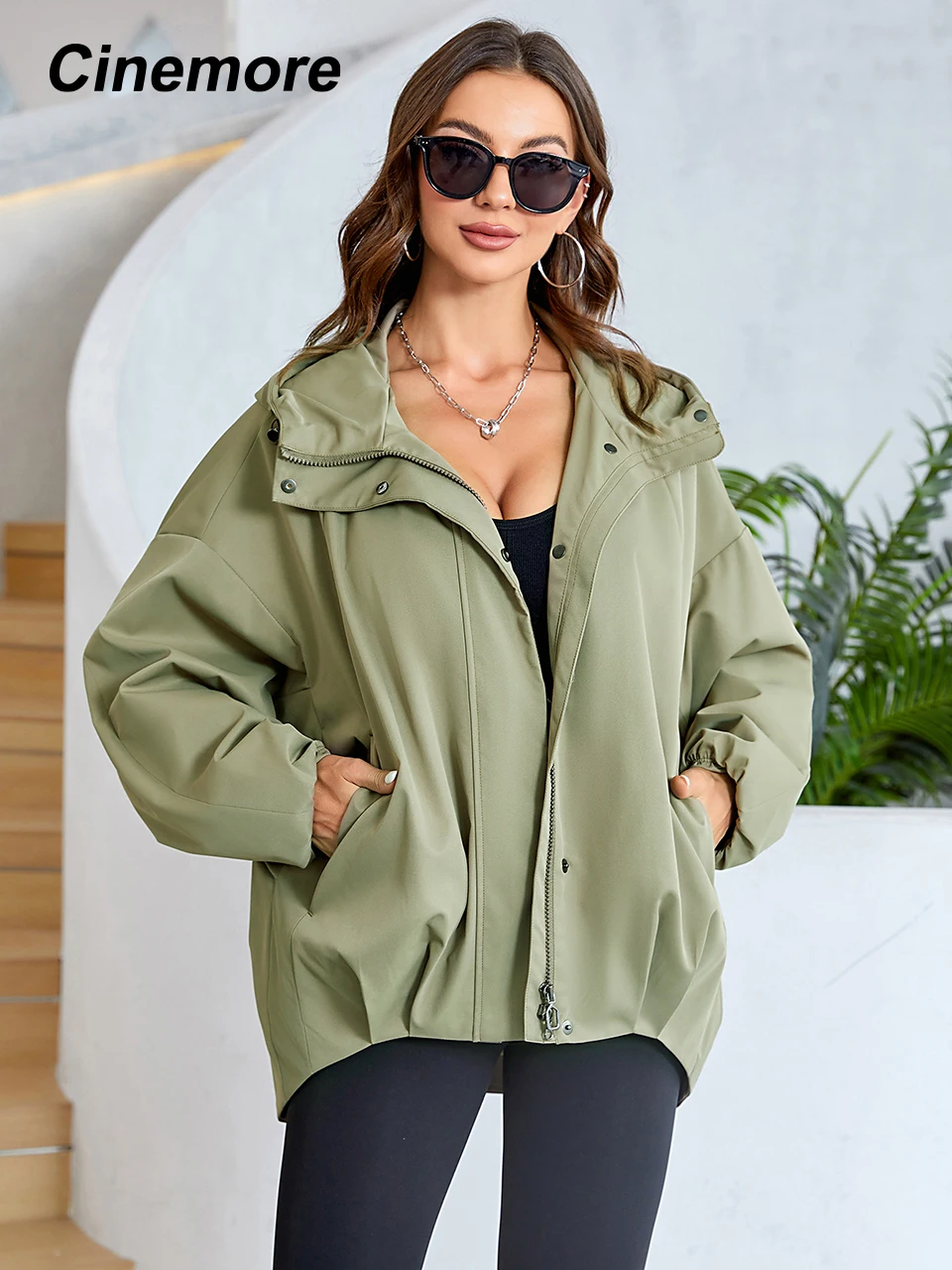 Trench da donna Cinemore impermeabile autunno Casual moda maniche