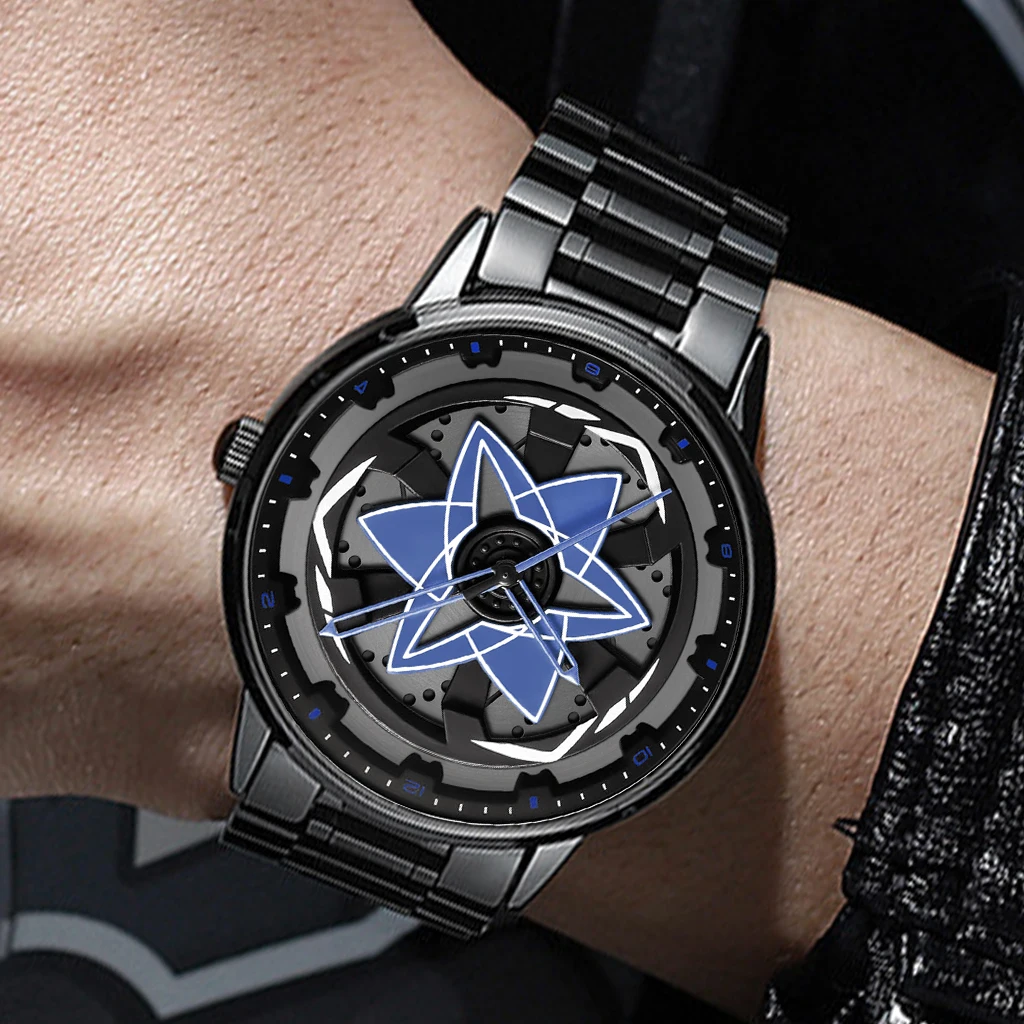 Brand Men Watch Creative Spinning Racing Series Clock Stainless Steel Sports Quartz Movement Waterproof Watch For Men_voghion.com
