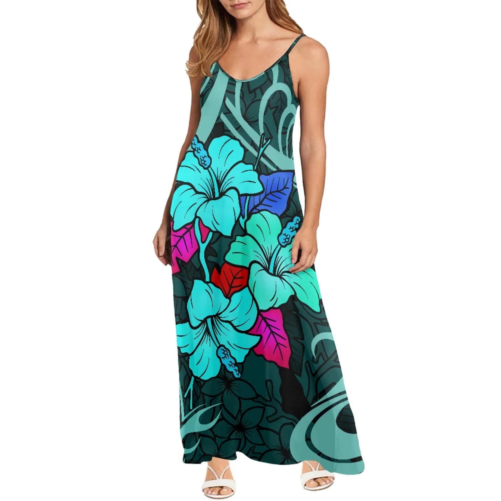 

Женское платье с V-образным вырезом, без рукавов