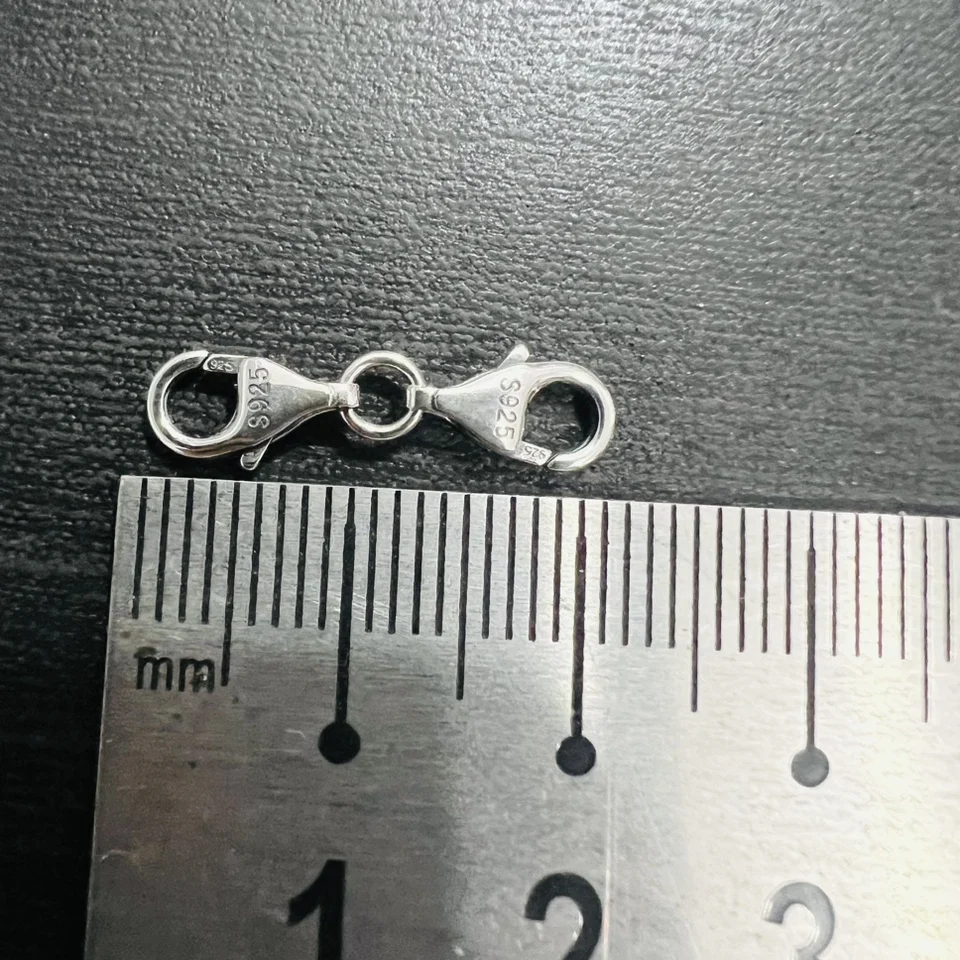 925 Sterling Silver Lobster Clasp Safety Chain Extension Chain Fit