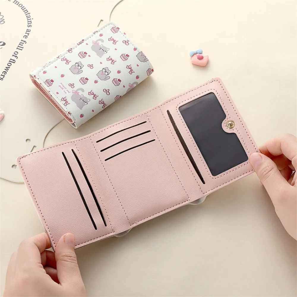 Mini Leather Women Small Wallets Money Bags Short Purse Women's Student Card Holder Girl ID Bag Business Card Holder Coin Purse