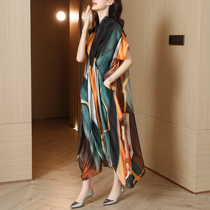 Summer Print Natural Silk Flare Sleeve V-Neck Midi Dress Women Korean  Vintage Casaul Party Dress 2023 New Elegant Bodycon Dress - AliExpress  200000345