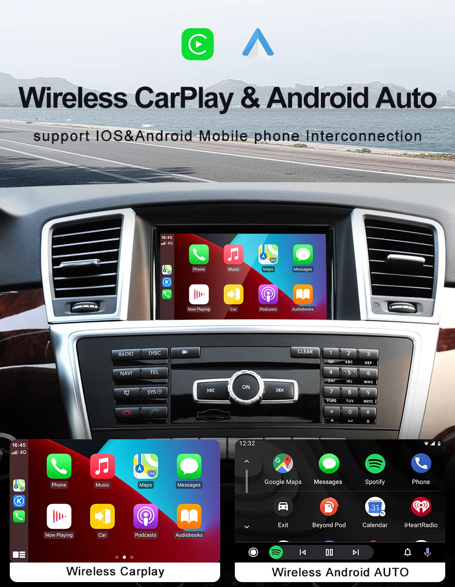 Factory Price 7inch Android 14 Car Multimedia Players For Mercedes Benz ML W166