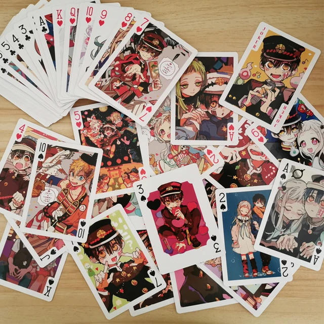54 Pcs/Set Anime Toilet-Bound Hanako-kun Hanako Nene Yashiro Poker Cards Paper Board Game Collection Toy Gift 4
