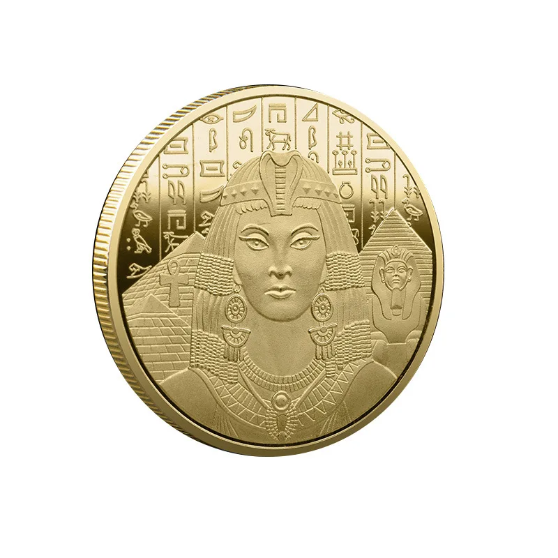 Ancient Greek Collectible Coins Pyramid Egyptian Sun God Queen Silver Gold Coin Commemorative Collections Souvenir