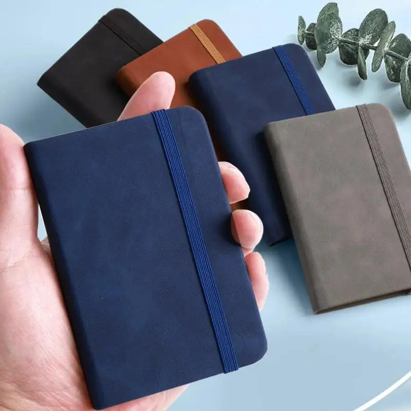 Compact Portable PU Leather Notepad - Mini Writing and Memo Diary Book