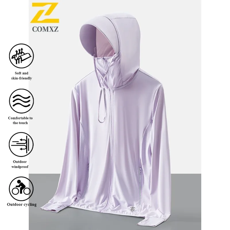 Couple's Summer UV Protection Hooded Jacket  UPF50+ Skin Coat with Fashion Detachable Hood for Outdoor Sports Sunscreen clothing