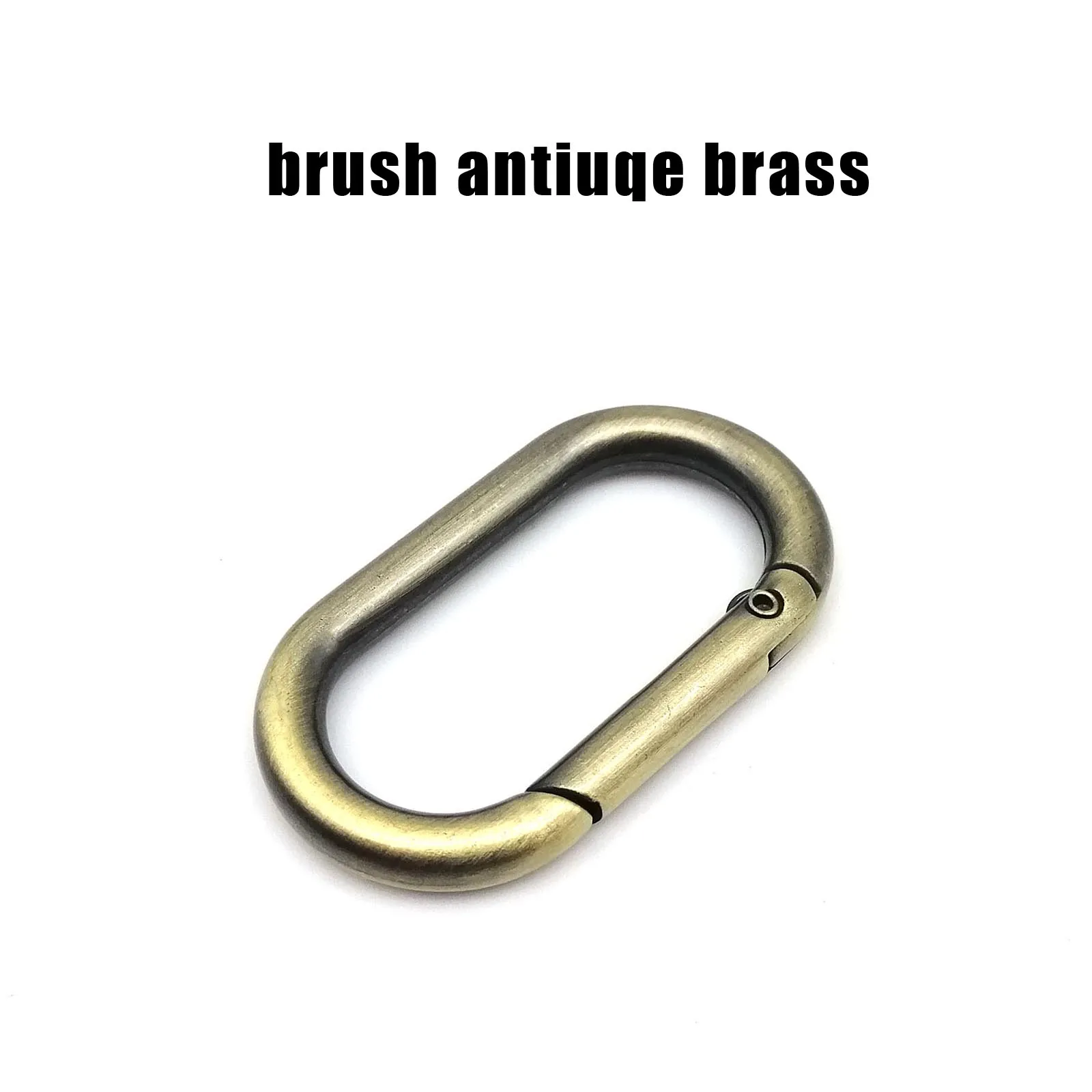 Oval Spring O-Ring Openable Leather Bag Strap Connector with Keyring Pendant Clip