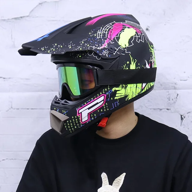 Motocicleta cross racing capacete para homens de segurança legal downhill bicicleta capacete para adultos 1