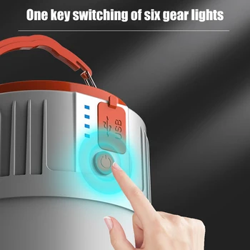 800mah 300LM USB Charging IP55 Camping Lantern LED Night Market Lamp Emergency Power Bank Solar Hanging for Picnic BBQ Fishing 3