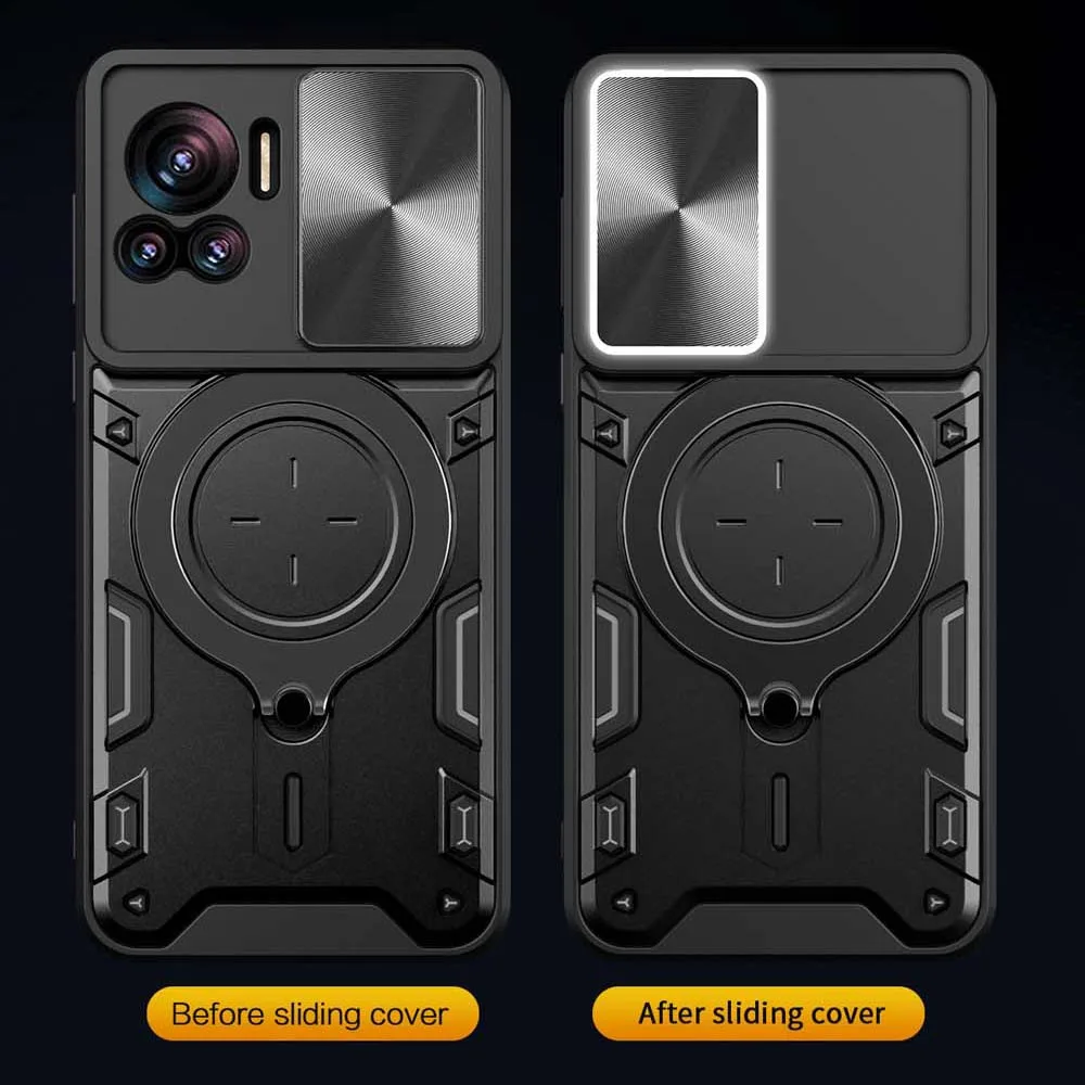 Magnetic Camera Protection Case with Ultra Fusion Armor and Metal Ring Back Cover