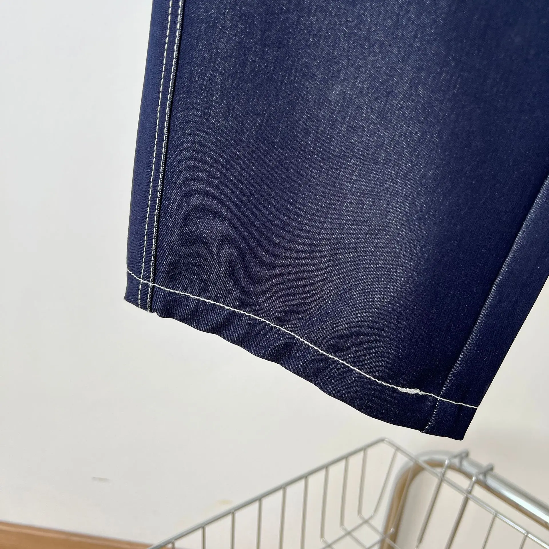 100KG Summer Jeans New Minimalist Thin Bright Line Lyocell Denim Casual Plus Size Women Ankle Style Harem Pants 2521