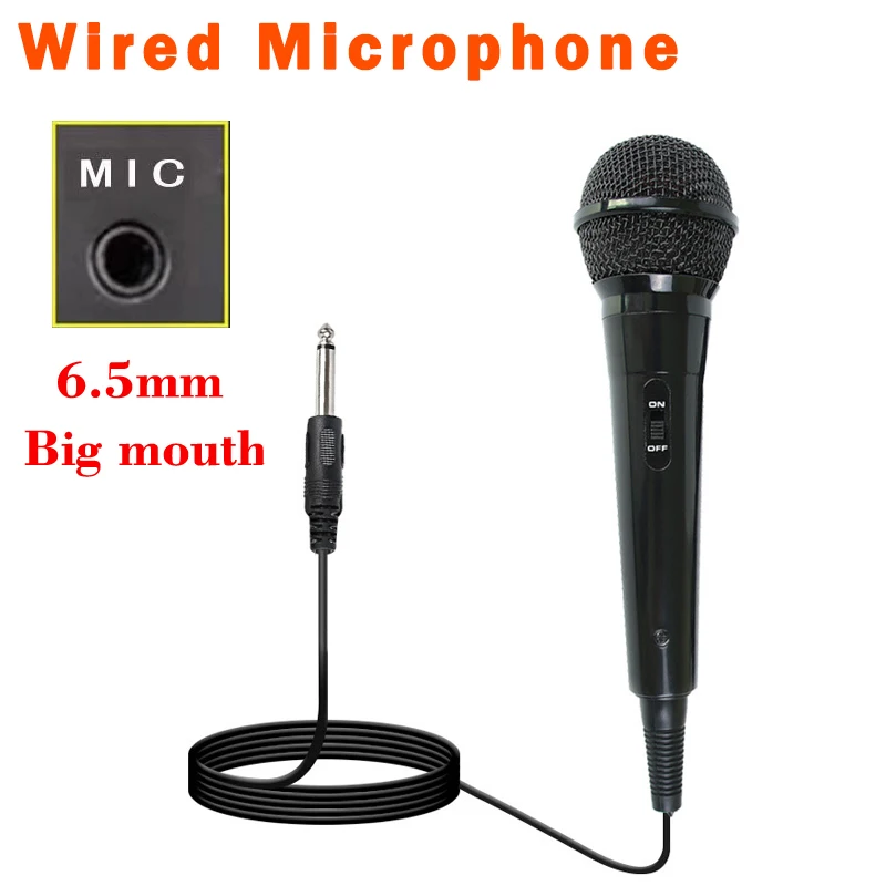 Microphone filaire 6.5mm Noir