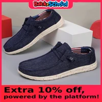 Men Casual Canvas Shoes Mens Loafers Breathable Slip on Flats Male Vulcanized Shoes Driving Shoes Plus Size 47 Walking Sneakers