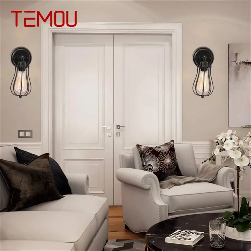 

TEMOU Classical Wall Sconces Light Retro Loft LED Lamp Fixtures for Home Corridor Decoration