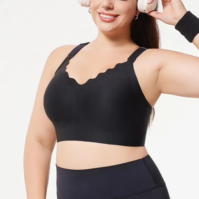 European American Plus Seamless Large Size Women's Underwear, Big Bust Minimizer, Push-up, Side Support, Sports Push Up Bra