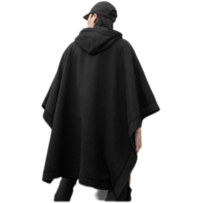 Men's Personality Cape Cape Long Bat Sleeve Coat Cape Hoodie Short